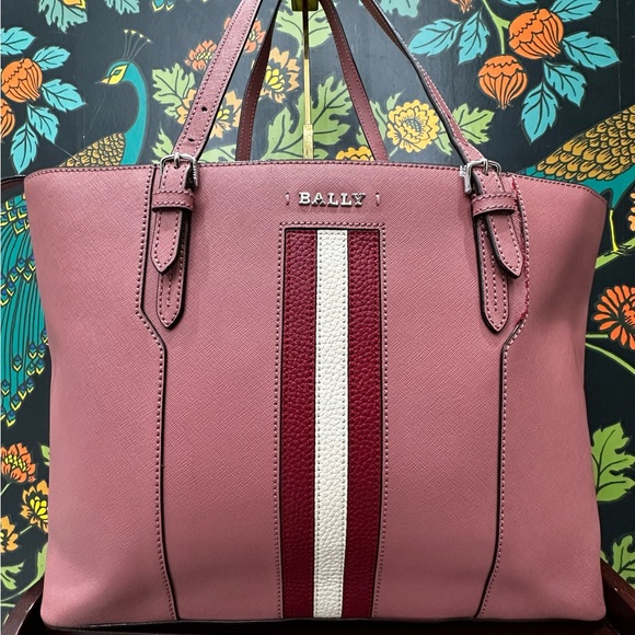 Bally Supra Large Tote – Rosehaze Pink with Signature Stripe – Made in Italy - Picture 3 of 16